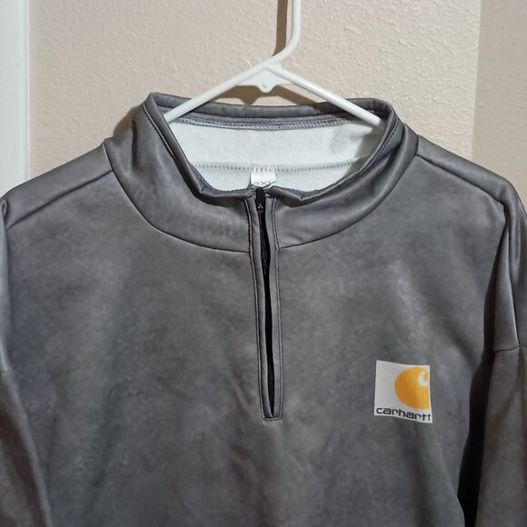 Carhartt Mens 1/4 Zip Long Sleeve Pullover Size 3XL Metallic Silver Gray - Picture 7 of 13